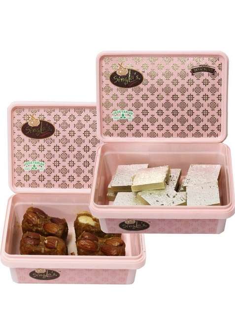 Singla Sweets Dal Pinni 200G And Kaju Katli Combo Box&nbsp;&nbsp; 2 X 200 G