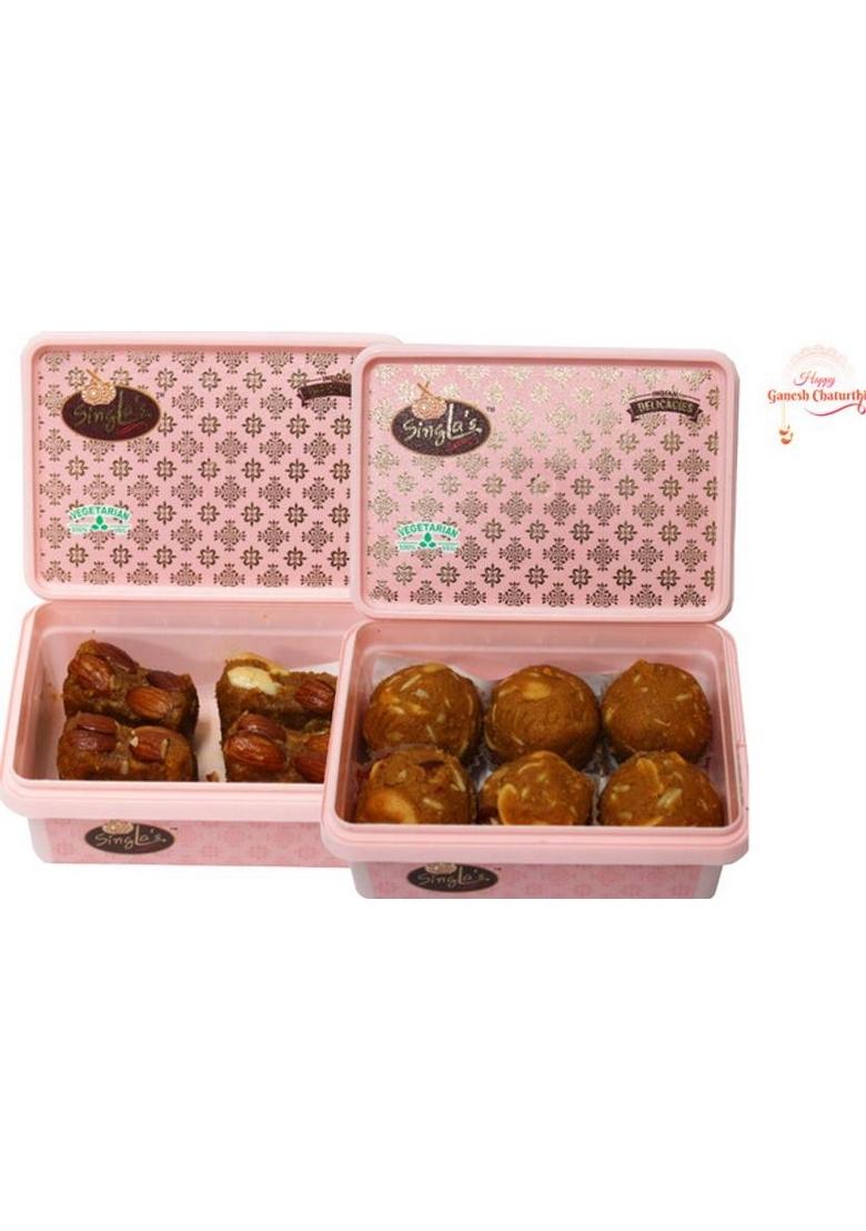 Singla Sweets Dal Pinni 200G | Besan Dryfruit Laddu Combo Pack Of 2 Box X 200 G