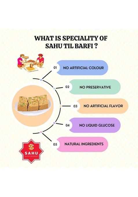 Sahu Gajak Bhandar Til Barfi Traditional Indian Sweets Gajjak 300G | Sesame Mithai| Gazzak Box 300 G