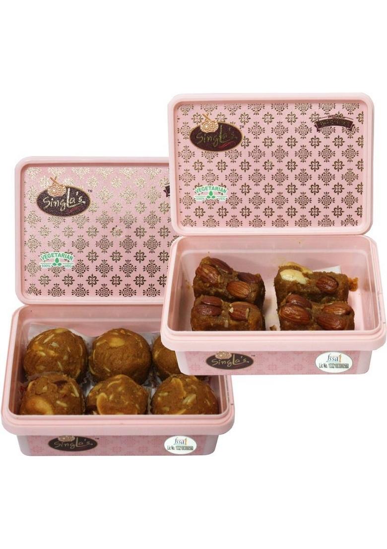 Singla Sweets Besan Dry Fruit Laddu 200G And Dal Pinni Combo Box 2 X 200 G
