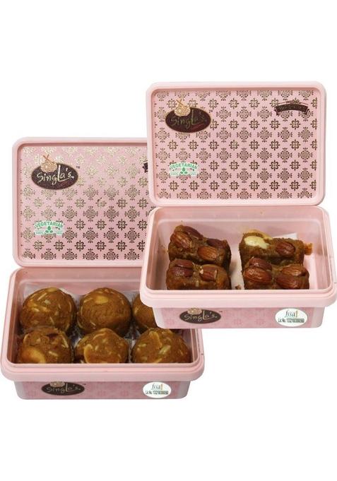 Singla Sweets Besan Dry Fruit Laddu 200G And Dal Pinni Combo Box 2 X 200 G