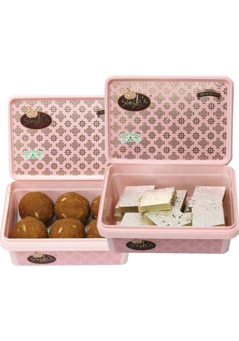 Singla Sweets Plain Besan Laddu 200G And Kaju Katli Combo Pack Of 2 Box&nbsp;&nbsp; X 200 G