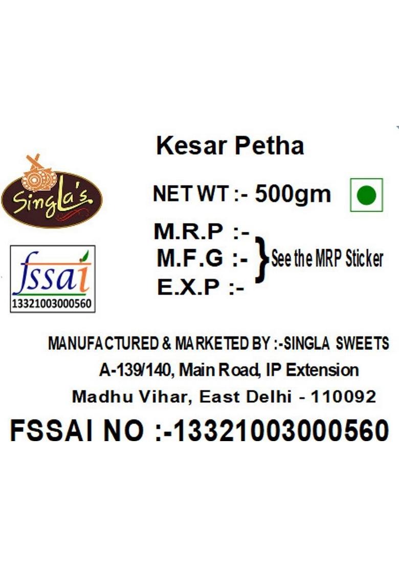 Singla'S Kesar Petha 500G Box 500 G