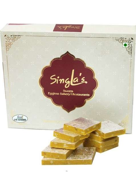 Singla'S Kesar Kaju Burfi 400G Indian Mithai Sweet Box&nbsp;&nbsp; 400 G