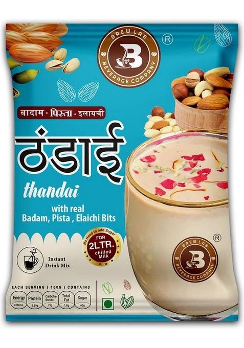 Brew Lab Badam Pista Elaichi Flavor Thandai | Boost Immunity Refreshing Drink For Summer 1 Kg