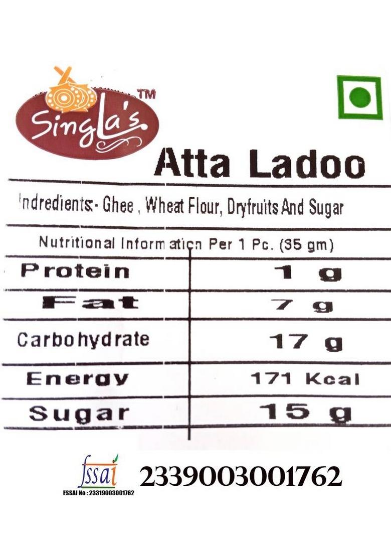 Singla Sweets Premium Atta Laddu 1Kg Box 1 Kg