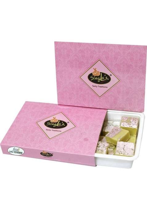 Singla Sweets Plain Burfi 500G Delicious Mithai Sweet Barfi Vacuum Pack&nbsp;&nbsp; 500 G