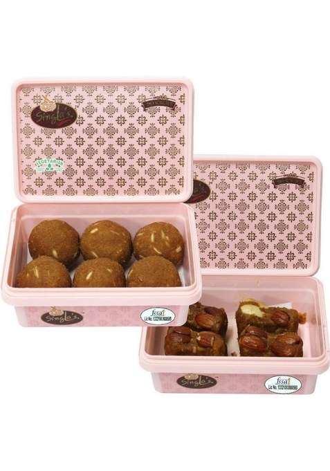 Singla'S Plain Besan Laddu 200G And Dal Pinni Combo Box&nbsp;&nbsp; 2 X 200 G