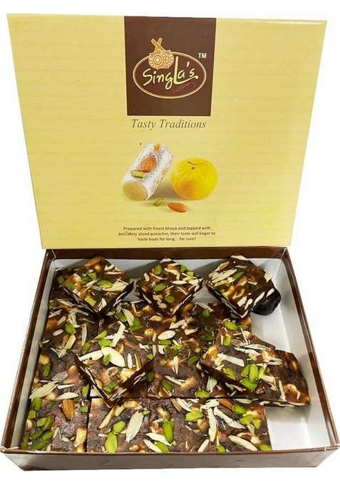 Singla Sweets Khajur Pak Barfi 500G Tasty Traditions Box&nbsp;&nbsp; 500 G