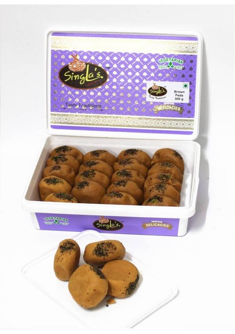 Singla Sweets Brown Mawa Peda 400G Box 400 G