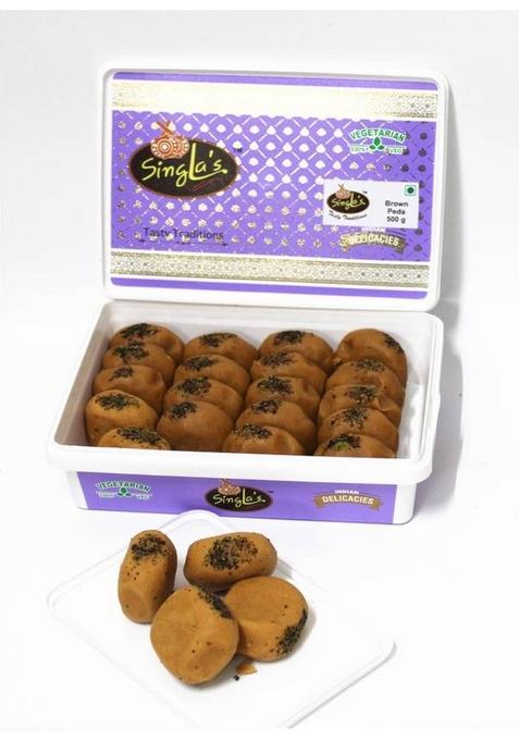 Singla Sweets Brown Mawa Peda 400G Box 400 G