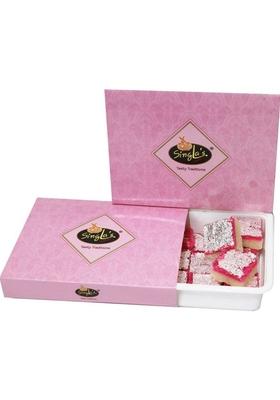 Singla Sweets Pink Coconut Burfi 500G Indian Mithai Sweet Vacuum Pack&nbsp;&nbsp; 500 G