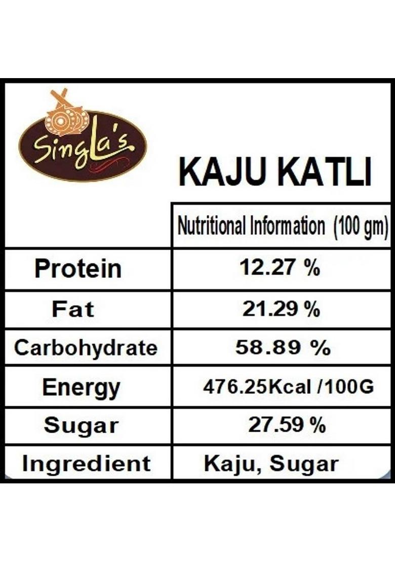 Singla'S Kaju Katli 400G Combo Pack Of 6 Box 2 X 200 G