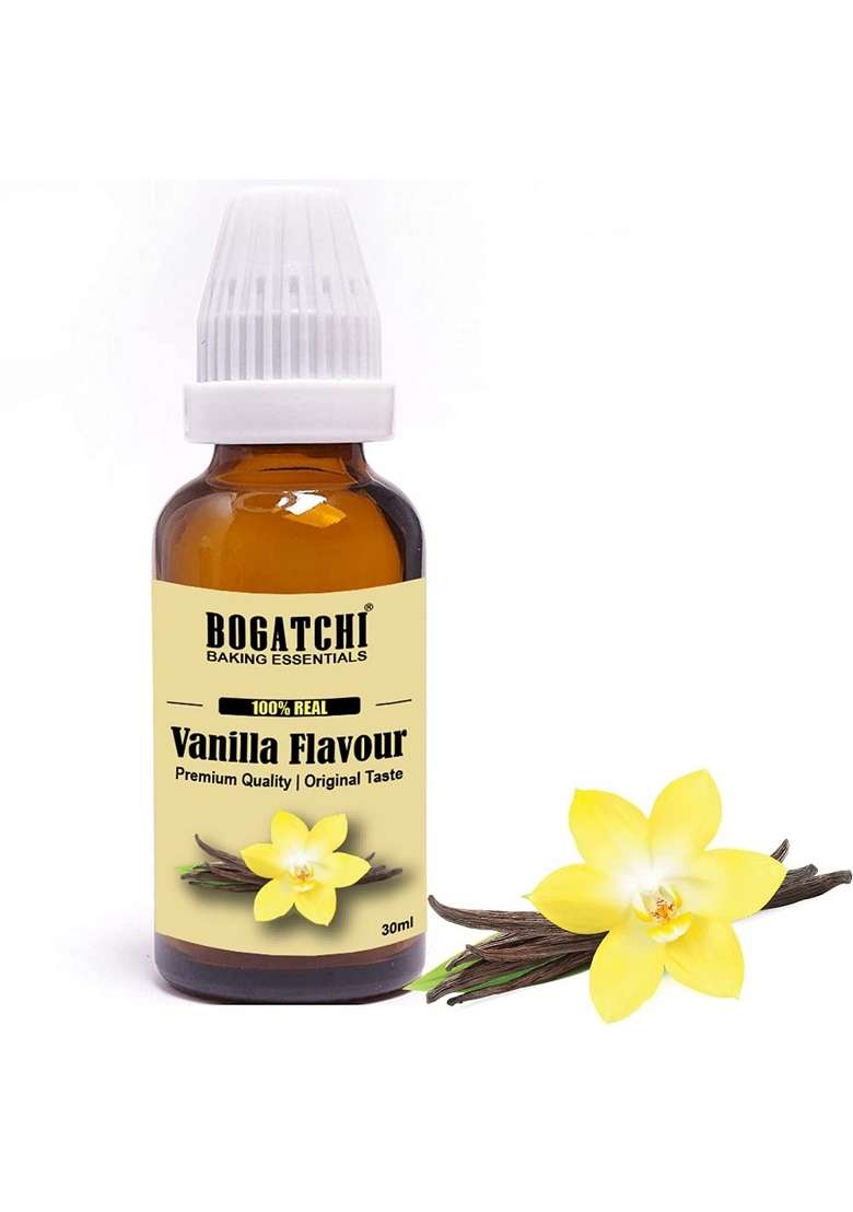 Bogatchi Premium Vanilla Flavor Essence For Cake Making Cookies Chocolates Ice Creams Desserts | Professional Quality Original Taste Sugar Free 30Ml - Indya
