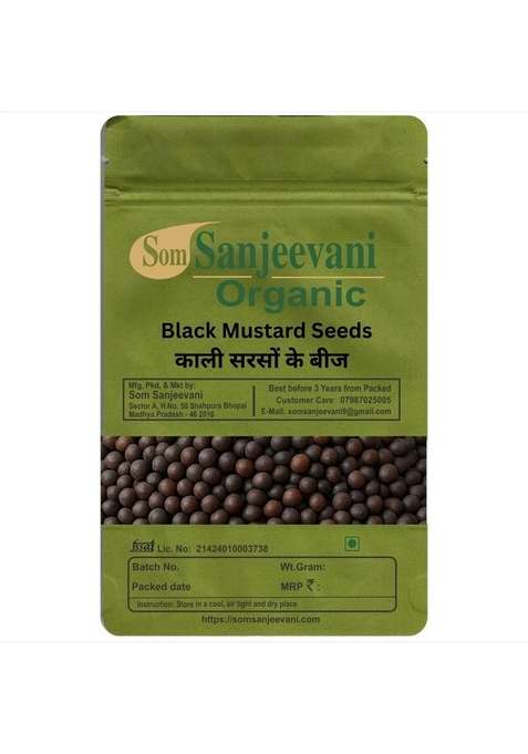 Somsanjeevani Organic Som Sanjeevani Sun Dried Black Mustard Seeds 100G Adds Rich Earthy Flavor To Tadka Curries Masalas Natural असली With 50G Multani Mitti Powder