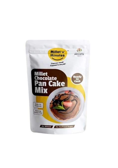 Millet 'N' Minutes Chocolate Pancake Mix Wheat Free No Refined Sugar Ready To Cook Easy Prepare