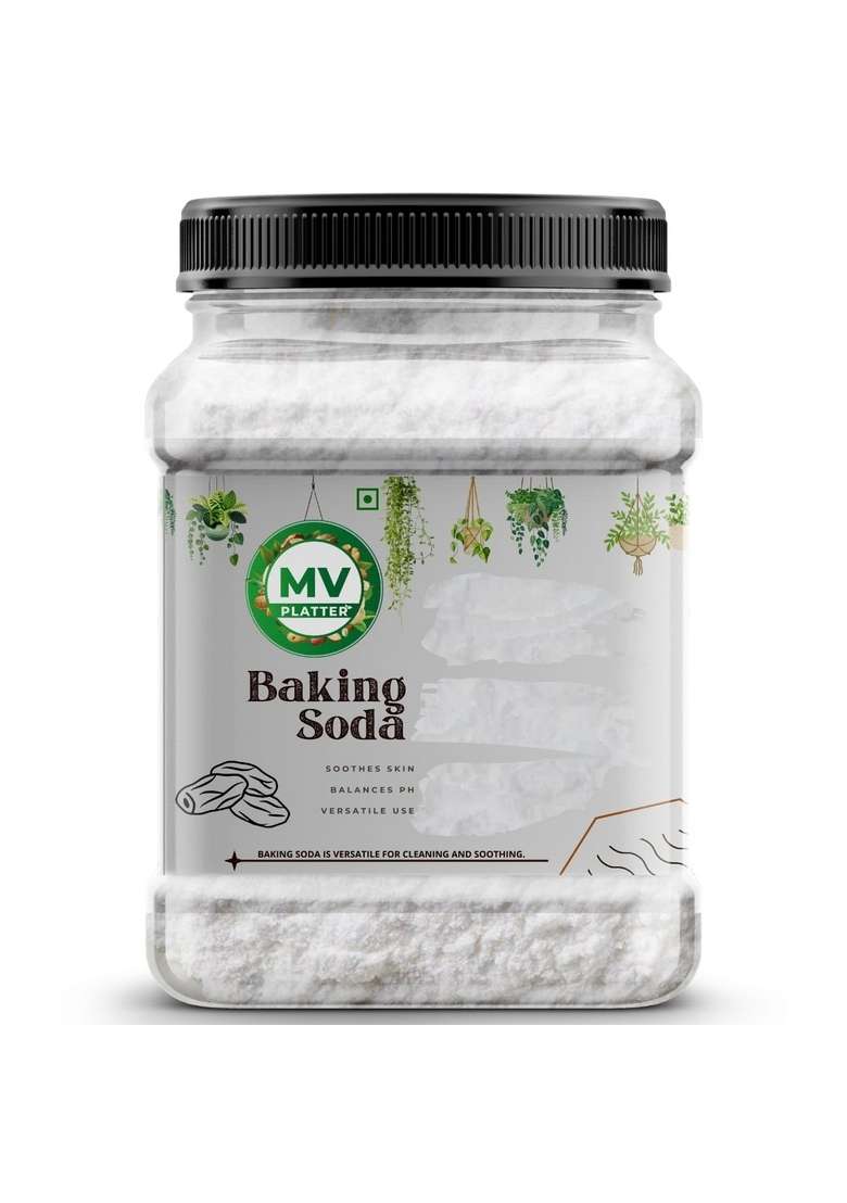 Mv Platter Triple Refined Baking Cooking Soda Mitha Sodium Bicarbonate For Making Cake Breads Pizza Muffins Dhokla Idlis Naans | Natural Cleaner Deodorizing Kitchen Bathroom 1 Kg - Indya