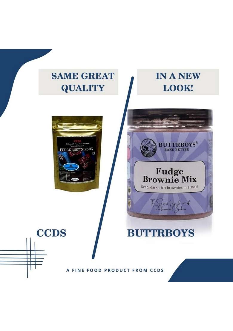 Buttrboys Fat Free Fudge Brownie Mix Powder For Cooking Food Baking 250 Grams - Indya
