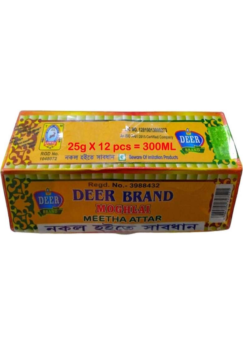 Deer Brand Mughlai Meetha Attar 25Gms Pack Of 12 Mitha Essence Biriyani Used In Sweet Rices Dishes - Indya