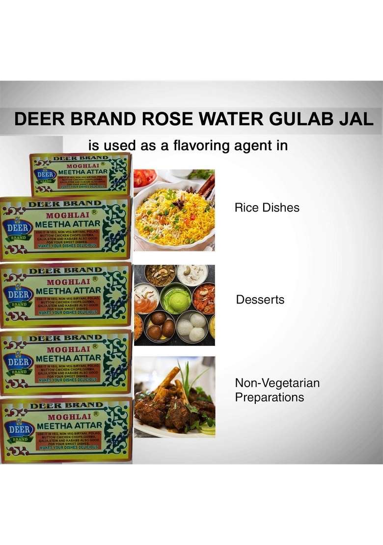 Deer Brand Mughlai Meetha Attar 13Gms Pack Of 6 Biryani Mitha Essence Biriyani Used In Sweet Rices Dishes - Indya