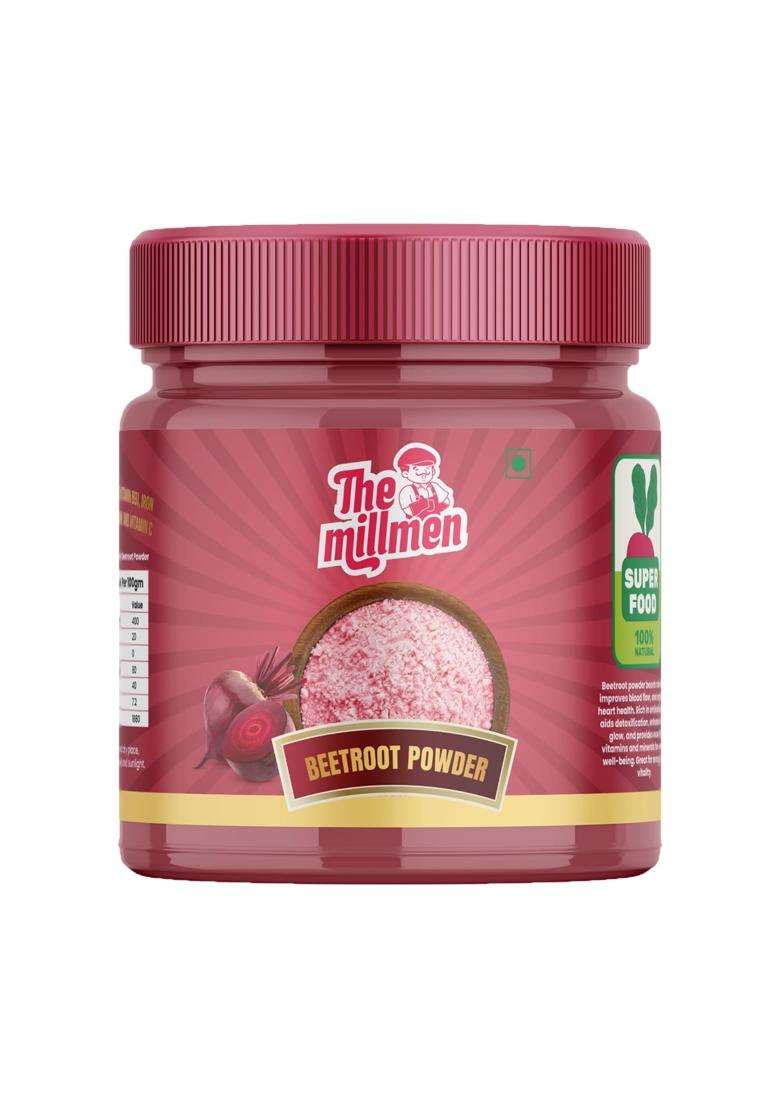 The Millmen 100 Natural Fresh Beetroot Powder Chukandar Pure Premium For Cooking No Additives Or Preservatives Gmo 200 Gm - Indya