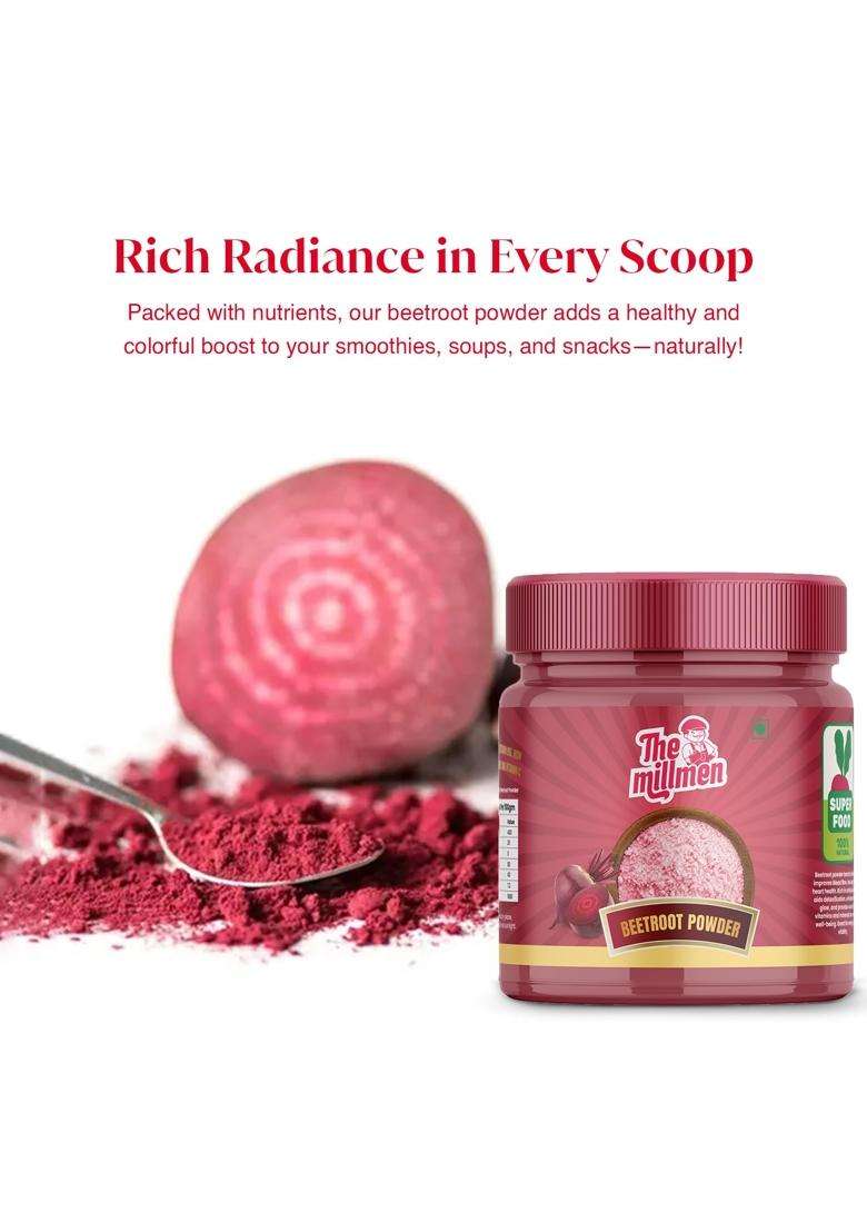The Millmen 100 Natural Fresh Beetroot Powder Chukandar Pure Premium For Cooking No Additives Or Preservatives Gmo 200 Gm - Indya
