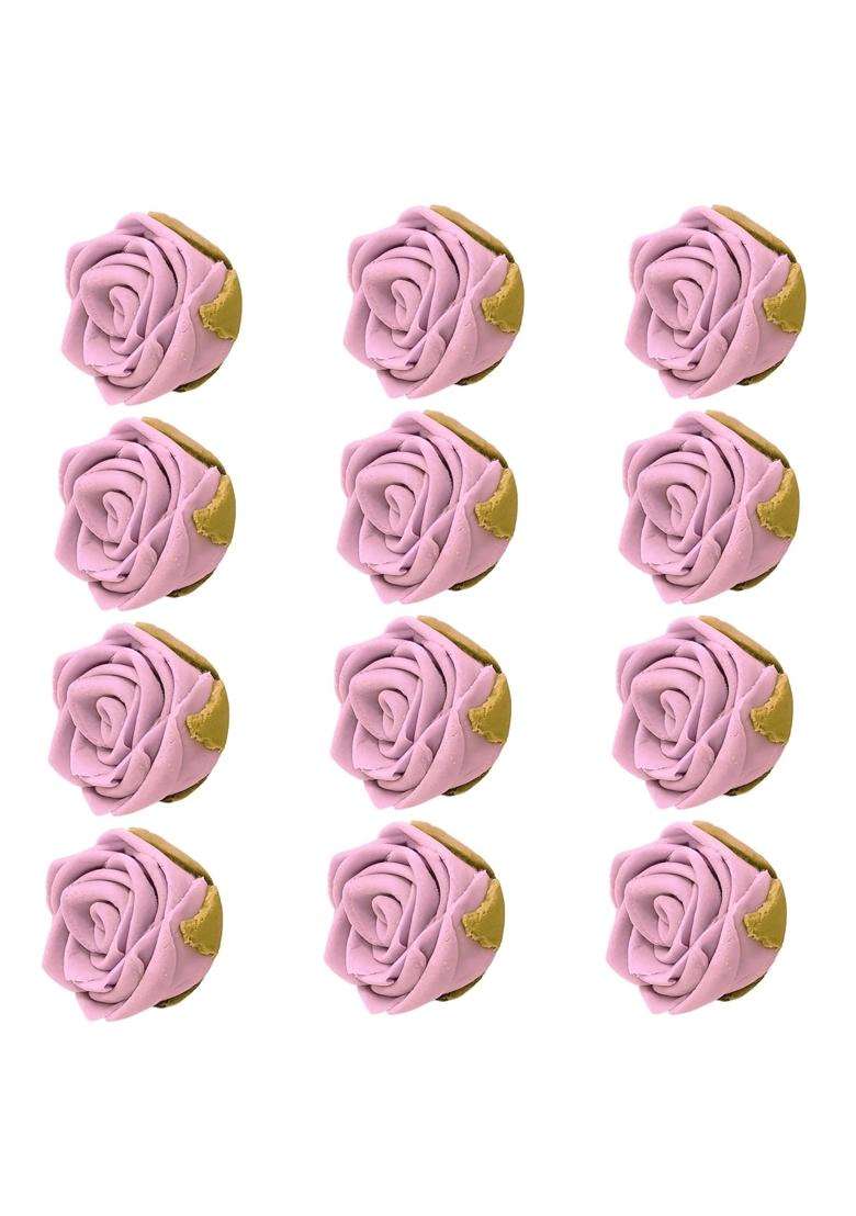 Confect Edible Lavender Rose Toppers – 12 Pack Lilac Roses For Cake Cupcake Decorating– Stunning Floral Desserts Vegan Dairy Free Palm Oil - Indya