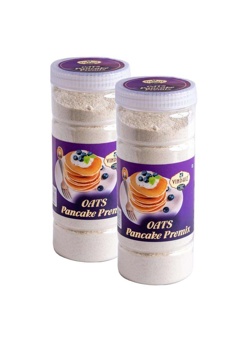 Vindhiz Oats Ready To Use Pancake Waffle Premix Vanilla Flavour | Pack Of 2 1 Kg 100 Vegetarian Eggless No Added Preservatives High Fiber Low Carb Healthy Instant Mix - Indya