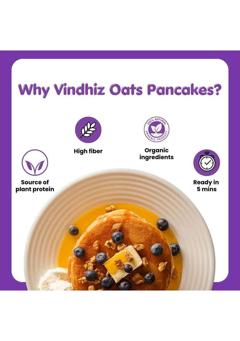Vindhiz Oats Ready To Use Pancake Waffle Premix Vanilla Flavour | Pack Of 2 1 Kg 100 Vegetarian Eggless No Added Preservatives High Fiber Low Carb Healthy Instant Mix - Indya