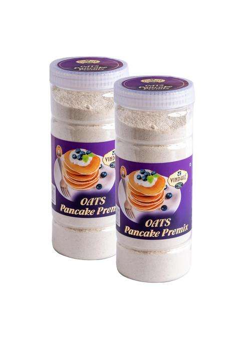Vindhiz Oats Ready To Use Pancake Waffle Premix Vanilla Flavour | Pack Of 2 1 Kg 100 Vegetarian Eggless No Added Preservatives High Fiber Low Carb Healthy Instant Mix