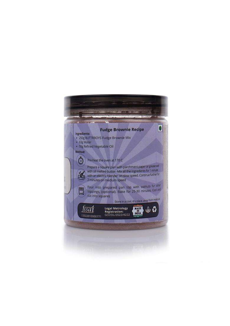 Buttrboys Fat Free Fudge Brownie Mix Powder For Cooking Food Baking 250 Grams - Indya