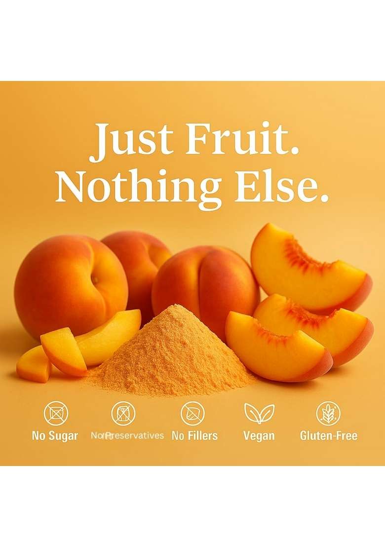 Confect Peach Fruit Powder | Pure Natural For Smoothies Baking Beverages Juices Tea Diy Recipes Vegan Gluten Free No Added Sugar – 150 Gms - Indya