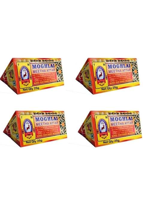 Deer Brand Moghlai Meetha Attar 25Gms Pack Of 4 100G Biryani Mughlai Mitha Essence Biriyani Used In Sweet Rices Dishes