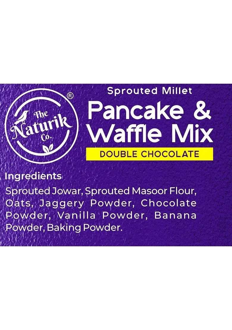 The Naturik Co Millet Double Chocolate Pan Cake Waffle Mix Pack Of 2 | No Maida Sugar Ready In Min Preservatives High Protein Fiber As Seen On Shark Tank - Indya