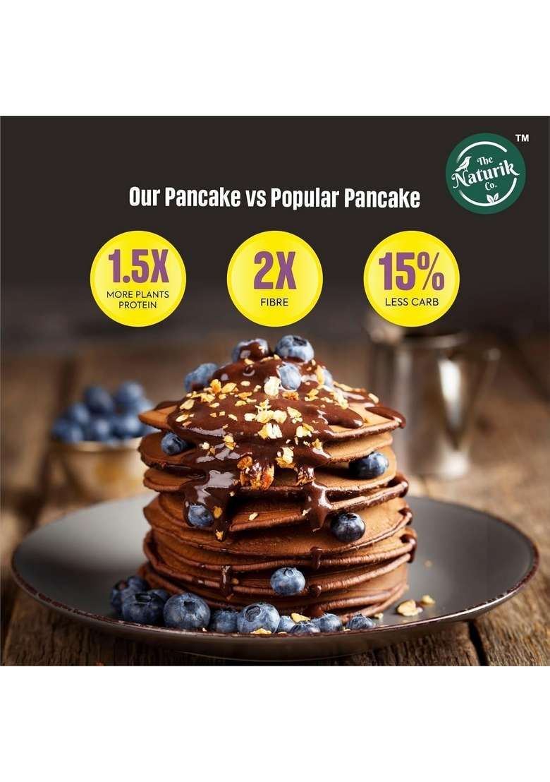 The Naturik Co Millet Double Chocolate Pan Cake Waffle Mix Pack Of 2 | No Maida Sugar Ready In Min Preservatives High Protein Fiber As Seen On Shark Tank - Indya