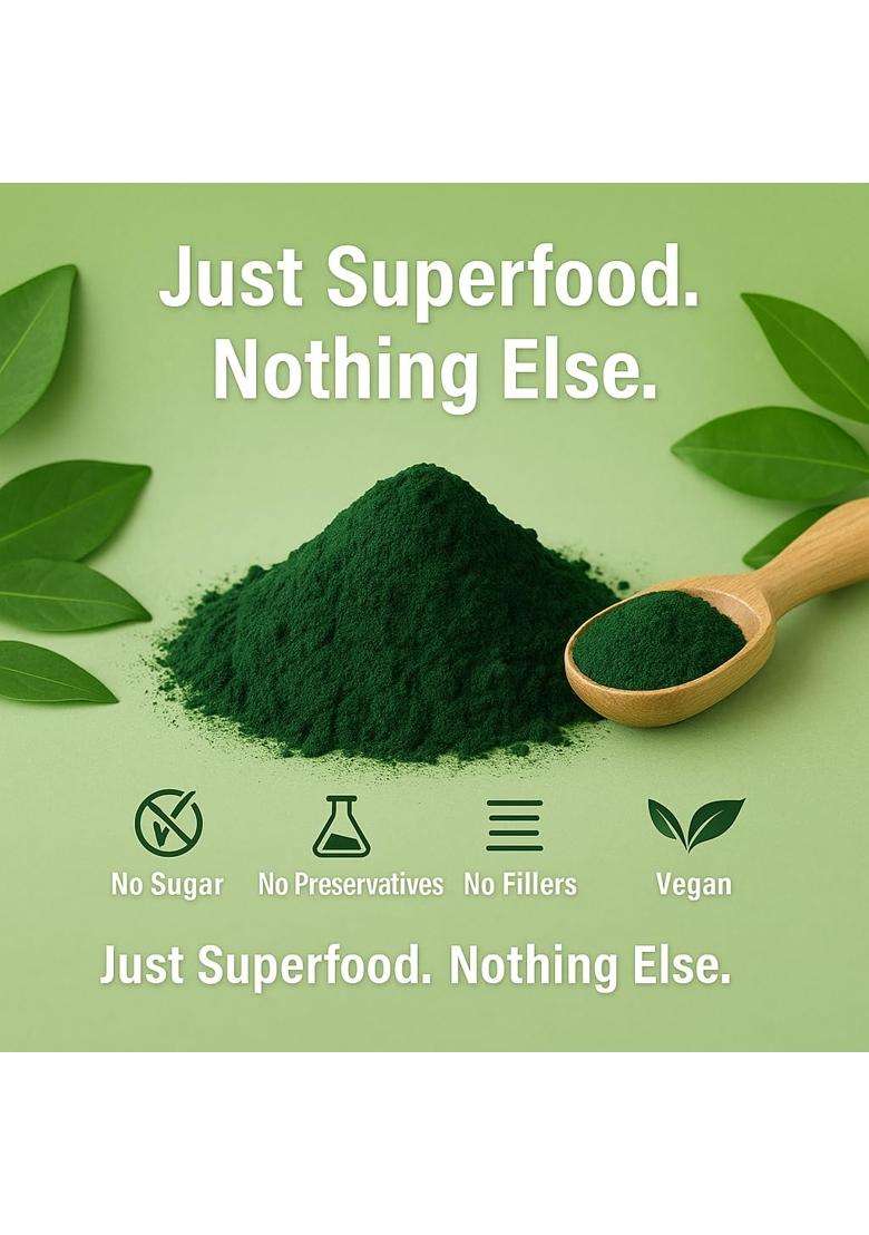 Confect Spirulina Powder | Pure Natural Fruit For Smoothies Baking Beverages Juices Tea Diy Recipes Vegan Gluten Free No Added Sugar – 200 Gms - Indya