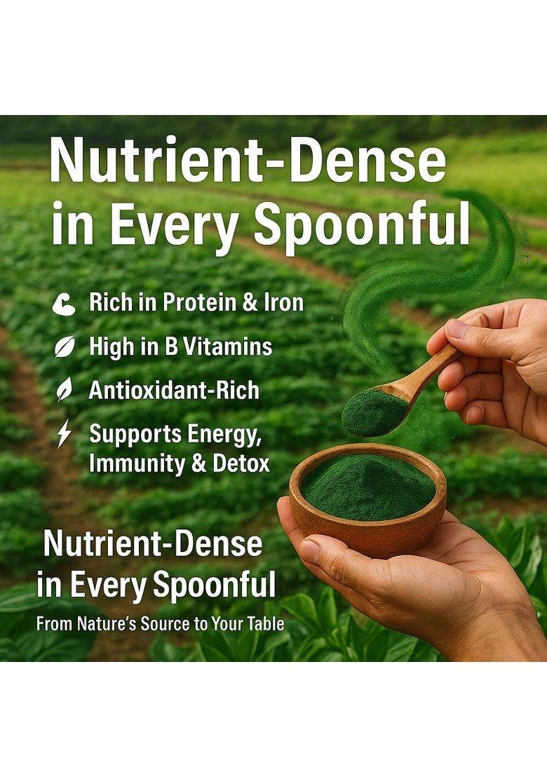 Confect Spirulina Powder | Pure Natural Fruit For Smoothies Baking Beverages Juices Tea Diy Recipes Vegan Gluten Free No Added Sugar – 200 Gms - Indya