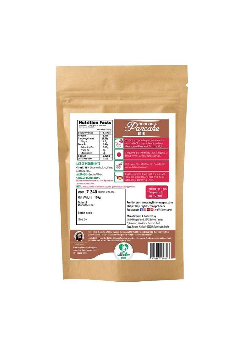 Little Moppet Foods Choco Ragi Pancake Super Saver Pack 150G Each - Indya