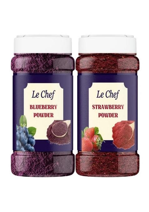 Le Chef 50 Gm X 2 Fruit Powder Blueberry Strawberry | Combo Pack Of