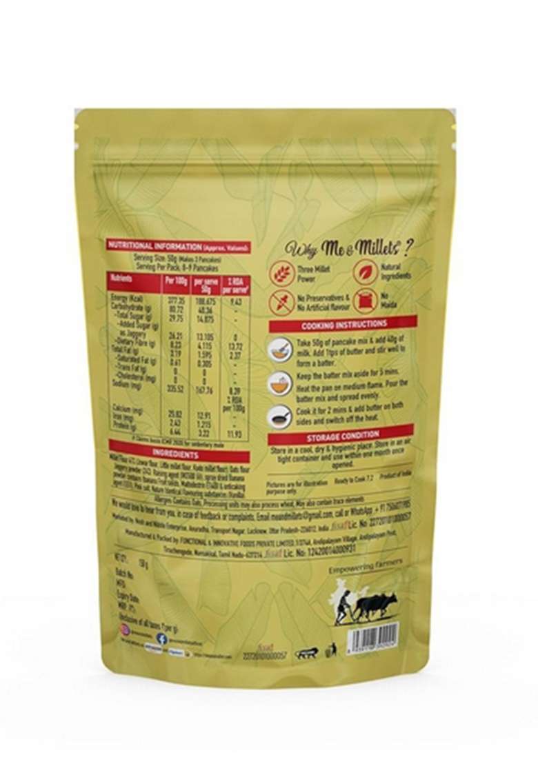 Me Millets Chocolate And Banana Millet Pancake Mix 150G X 2 Sweetness Of Jaggery No Maida Wheat Preservatives Vegetarian Eggless Healthy Breakfast For Family Jain Friendly - Indya