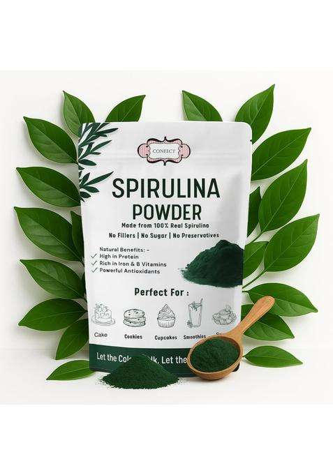 Confect Spirulina Powder | Pure Natural Fruit For Smoothies Baking Beverages Juices Tea Diy Recipes Vegan Gluten Free No Added Sugar – 200 Gms
