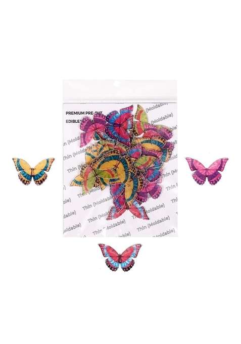 Tastycrafts Pre Cut Wafer Paper Butterflies I Cake Topping Décor Edible Stick On Decorations For Cupcake And Pastry Patchy Butterfly Small 28 Pcs Wpc 026
