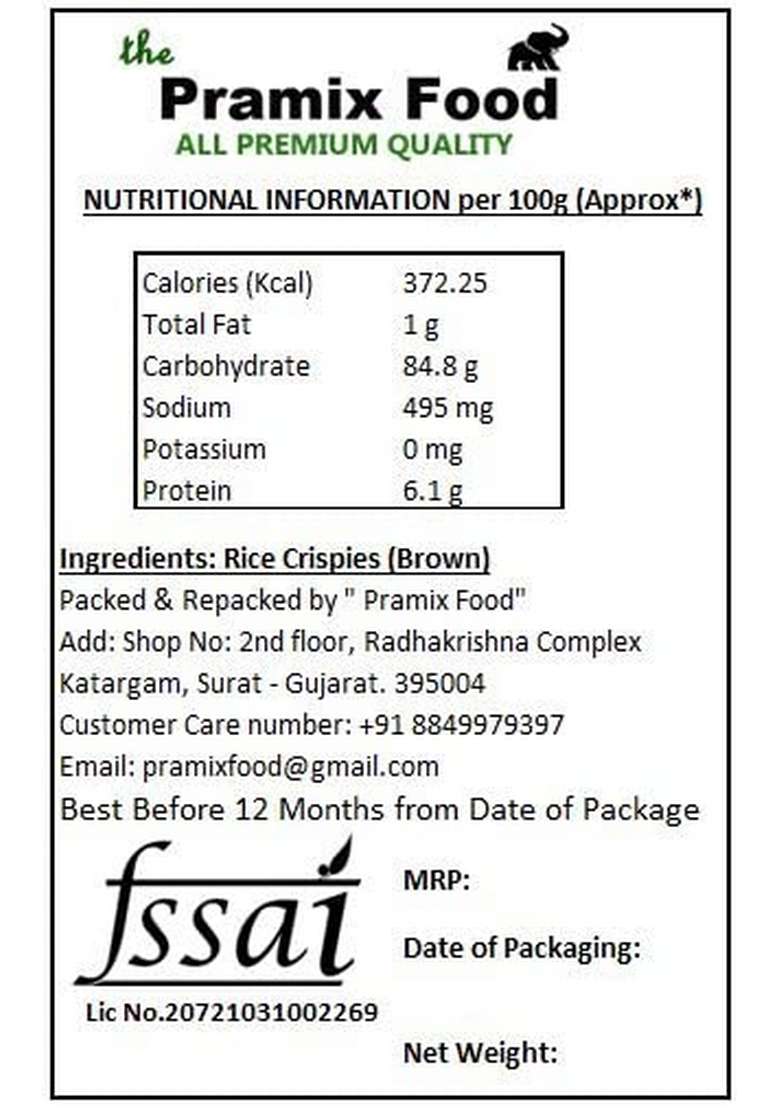 Pramix Brown Rice Crispies Choco Crispy Round Crisp Bubbles 100G - Indya