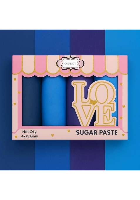 Confect Sugar Paste Multipack 10 | Pastel Edible Navy Blue Royal Electric Purple And Sky Fondant For Cake Decoration Chefs Choice Decorating Vegan Gluten Free 300 Gms