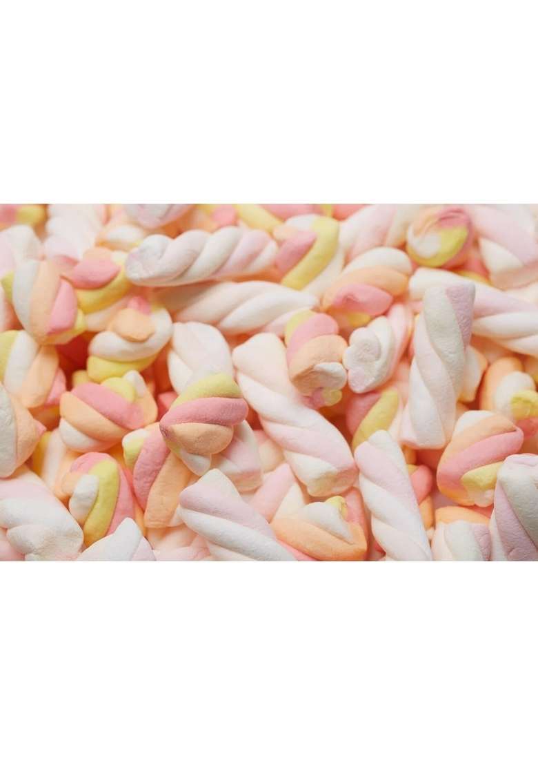 Tastify Aplenty Vegan Twist Marshmallows Candy 175 Gms 80 Pieces ~ Assorted Fruit Flavour Pure Veg Twisted Shape Marshmallow - Indya