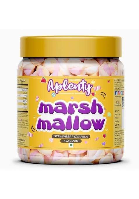 Tastify Aplenty Vegan Twist Marshmallows Candy 175 Gms 80 Pieces ~ Assorted Fruit Flavour Pure Veg Twisted Shape Marshmallow