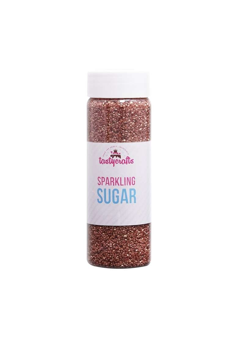 Encrust Ventures Tastycrafts Sparkling Edible Sprinkle Decorations For Cake Decor Coloured Sugar Confectionery 125 G Copper - Indya