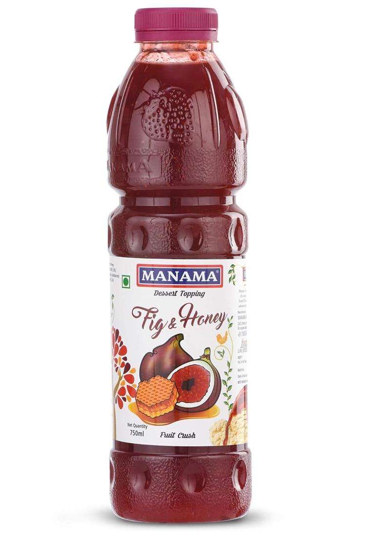 By Manama Fig And Honey Fruit Crush Dessert Topping For Ice Creams Shakes 750Ml - Indya