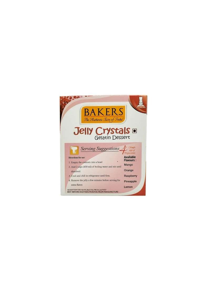 Bakers Jelly Crystals Gelatin Dessert | Strawberry Flavour Authentic Flavor Easy To Make Instant Premix No Sugar Needed Pack Of 3 85 Gm X - Indya