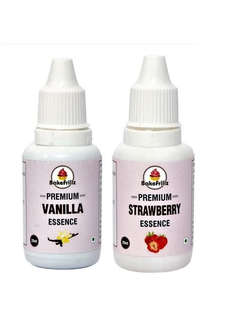 Bakefrillz Food Flavour Essence Vanilla And Strawberry 20 Ml X 2